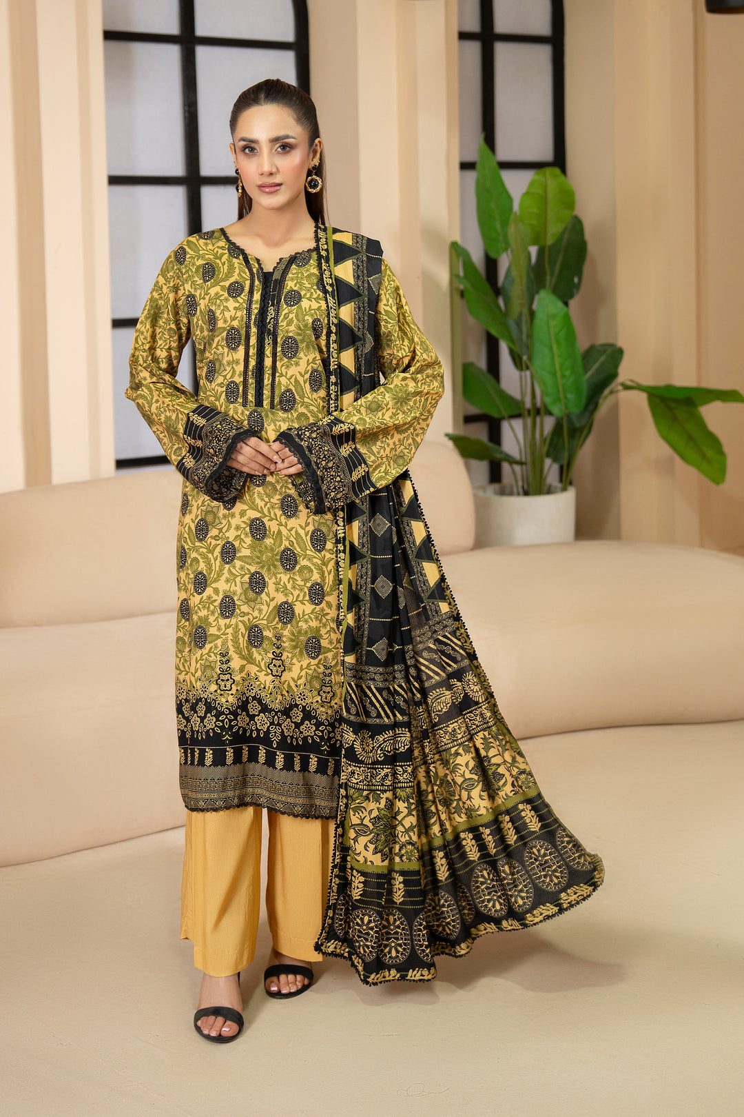 3 Piece Unstitched Desert Premium Linen