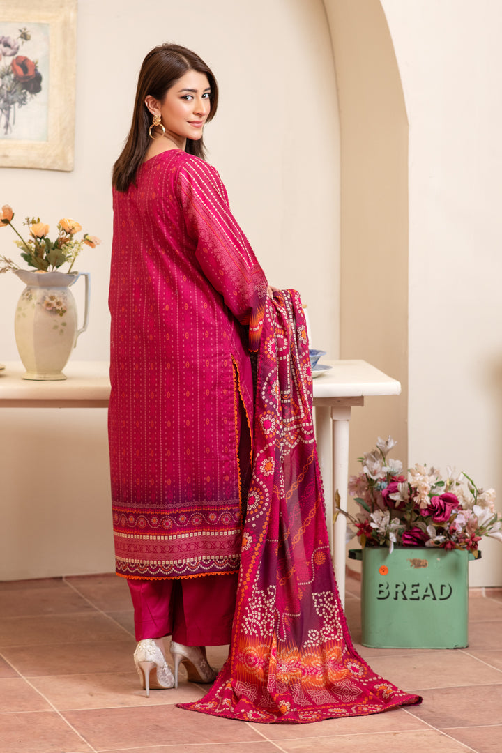 3PC Unstitched Raspberry Lawn - SU25V11-S9 - JACQUARD CLOTHING