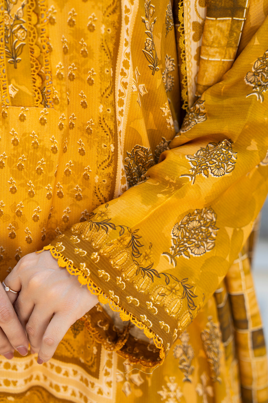 3 Piece Unstitched Yellow Premium Linen