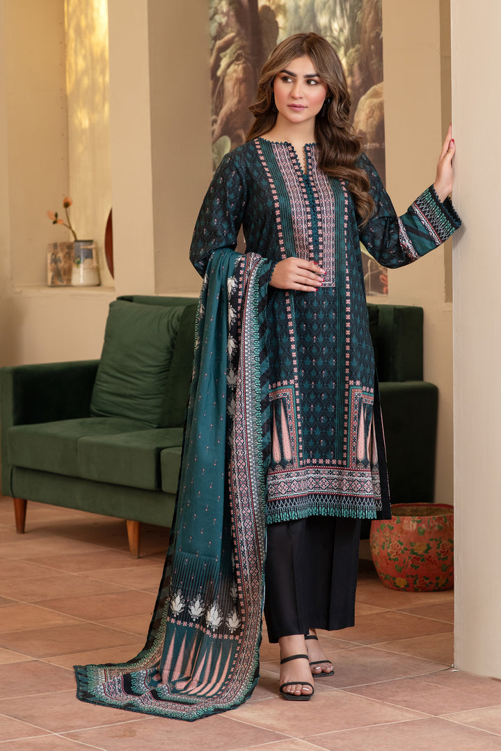 3 Piece Unstitched Black Premium Lawn - SU25V13-S10 - JACQUARD CLOTHING