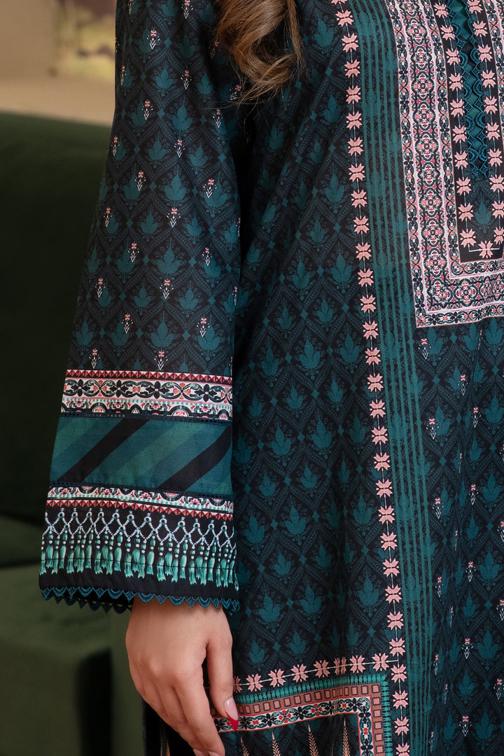 3 Piece Unstitched Black Premium Lawn - SU25V13-S10 - JACQUARD CLOTHING