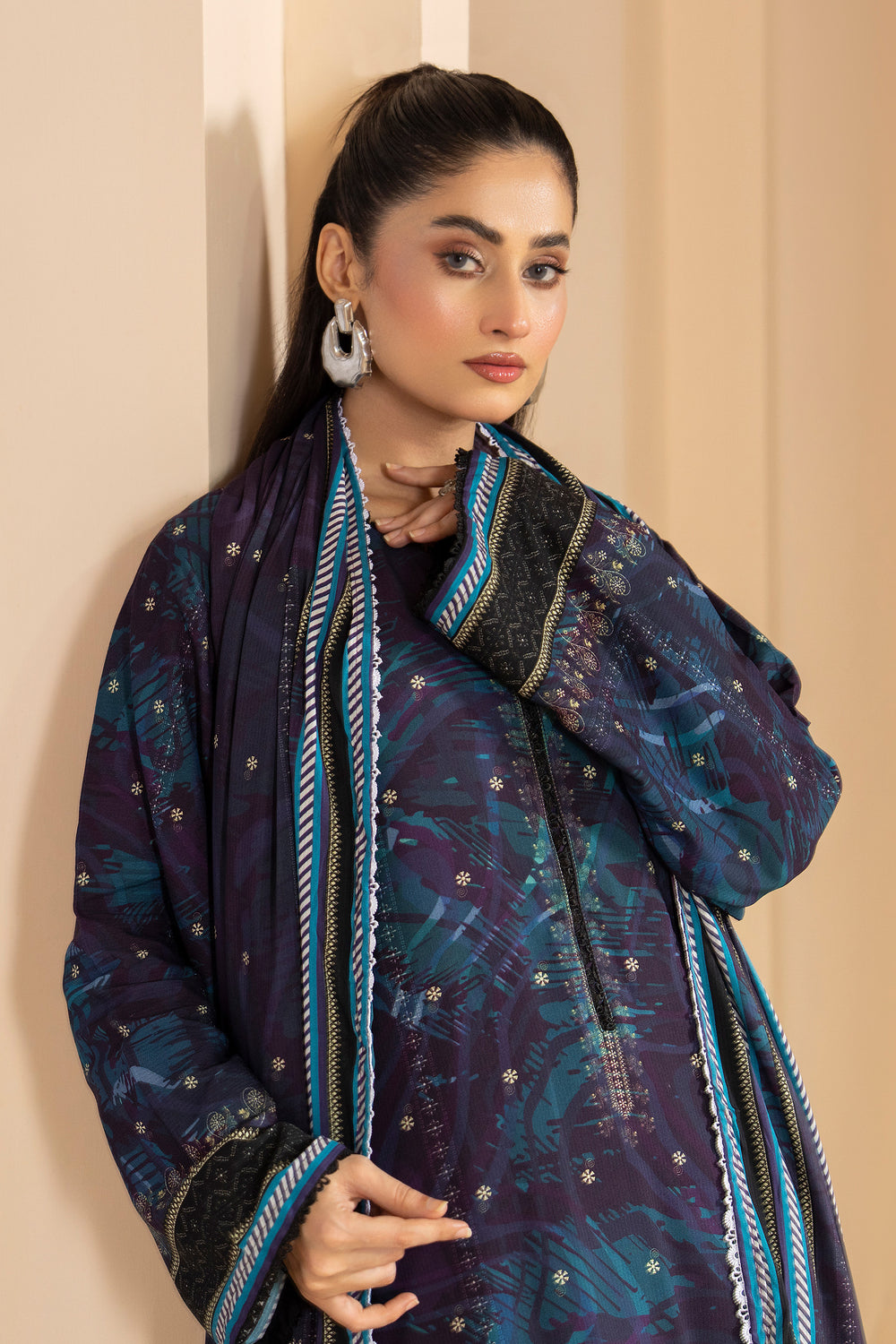 3 Piece Unstitched Bleached Cedar Premium Linen