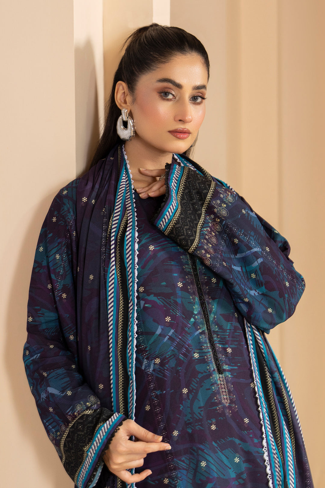 3 Piece Unstitched Bleached Cedar Premium Linen