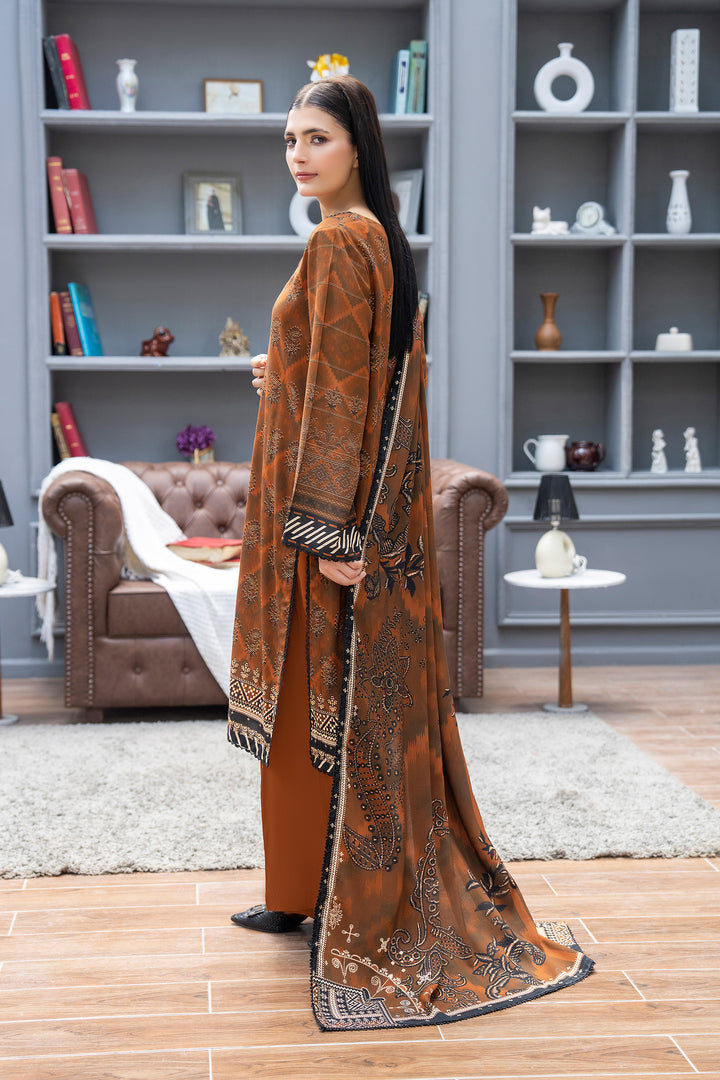 3 Piece Unstitched Copper Canyon Premium Linen