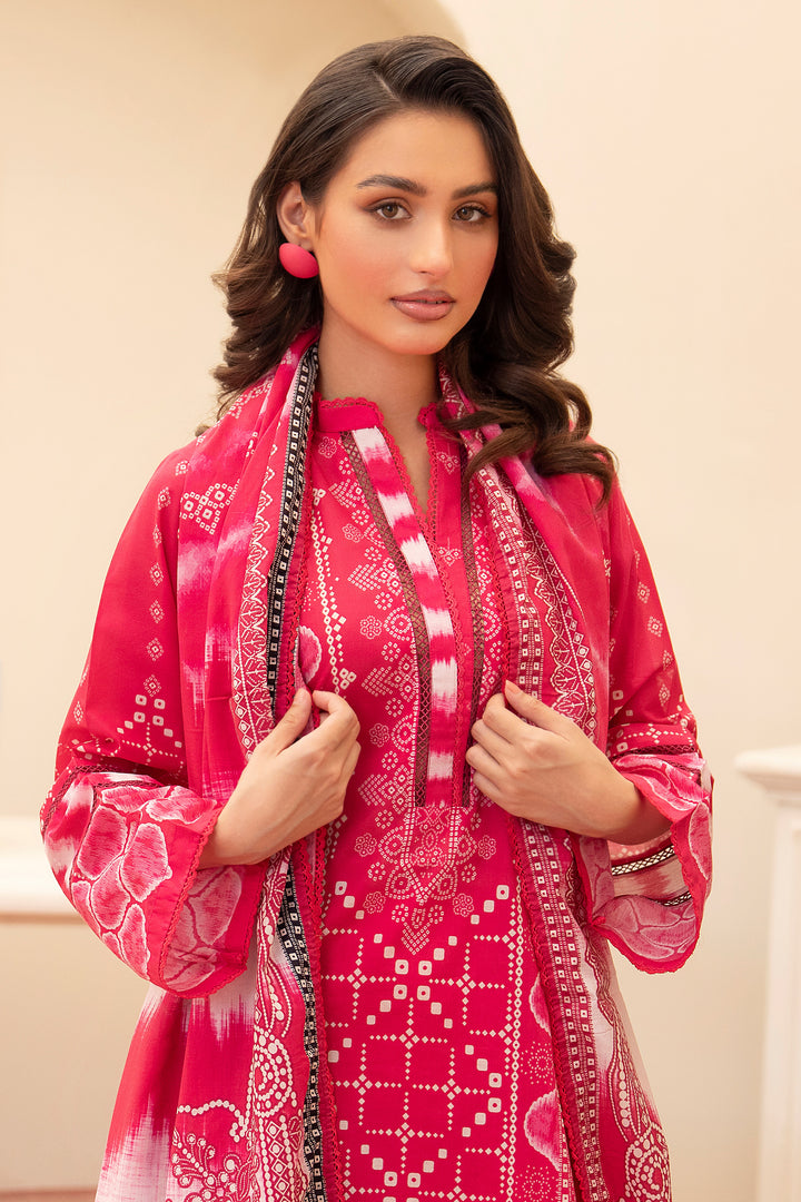 3 Piece Unstitched Deep Pink Premium Lawn - SU25V11-S8 - JACQUARD CLOTHING