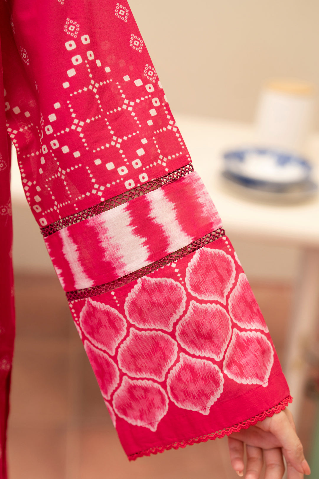 3 Piece Unstitched Deep Pink Premium Lawn - SU25V11-S8 - JACQUARD CLOTHING