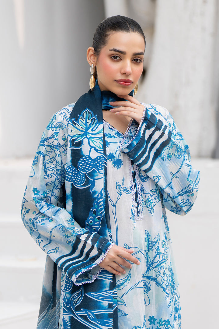 3 Piece Unstitched Gray Premium Lawn - SU25V33-S7 - JACQUARD CLOTHING