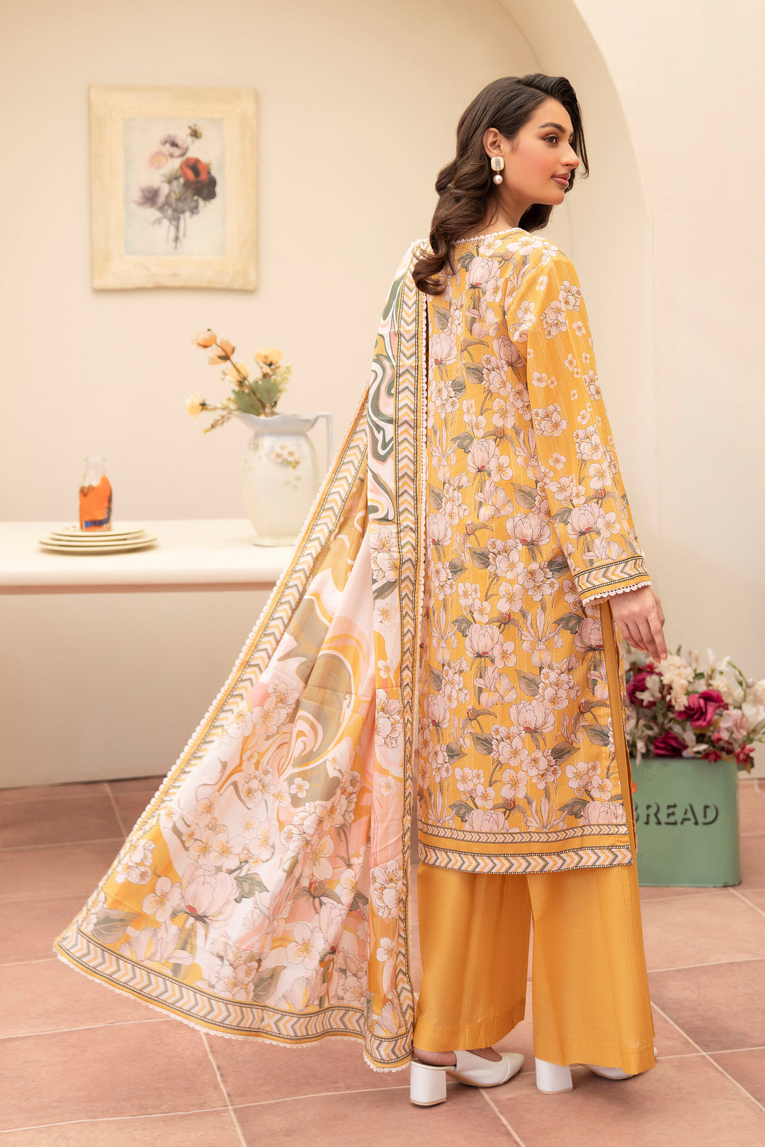 3 Piece Unstitched Honey Premium Lawn - SU25V13-S4 - JACQUARD CLOTHING