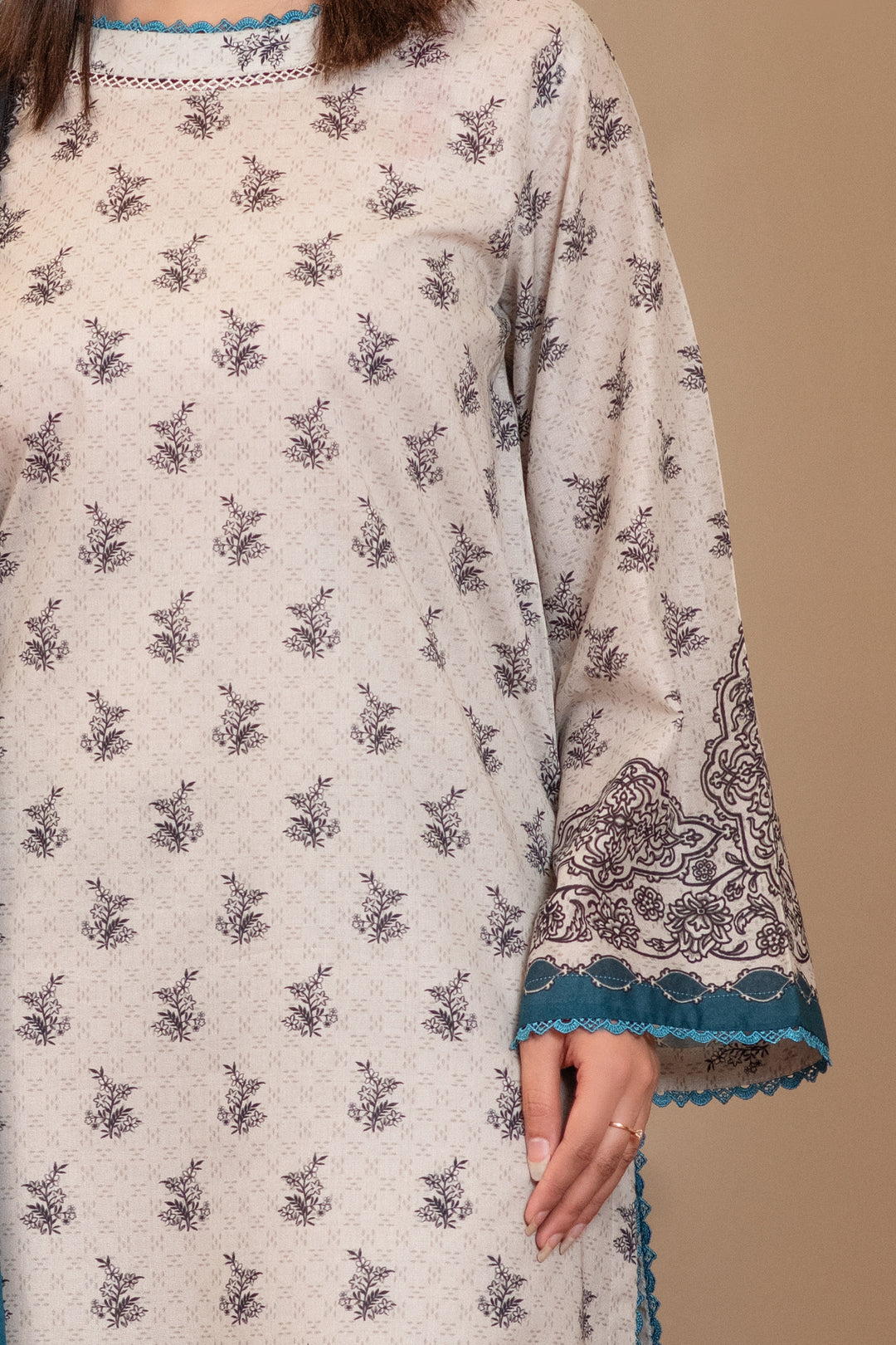 3 Piece Unstitched Oat Premium Lawn - SU25V13-S7 - JACQUARD CLOTHING