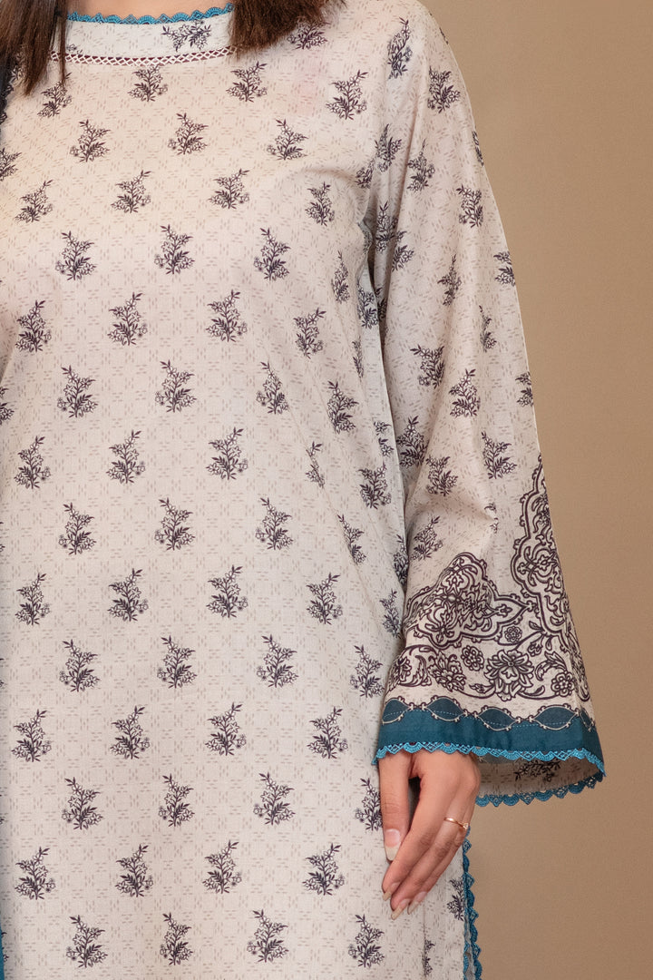 3 Piece Unstitched Oat Premium Lawn - SU25V13-S7 - JACQUARD CLOTHING