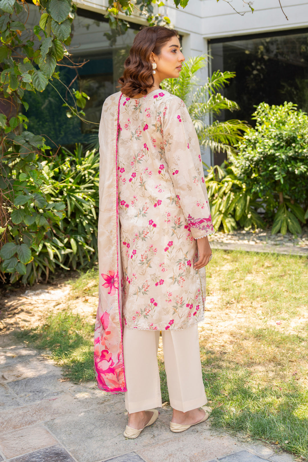 3 Piece Unstitched Off White Lawn - SU25V17-S5 - JACQUARD CLOTHING