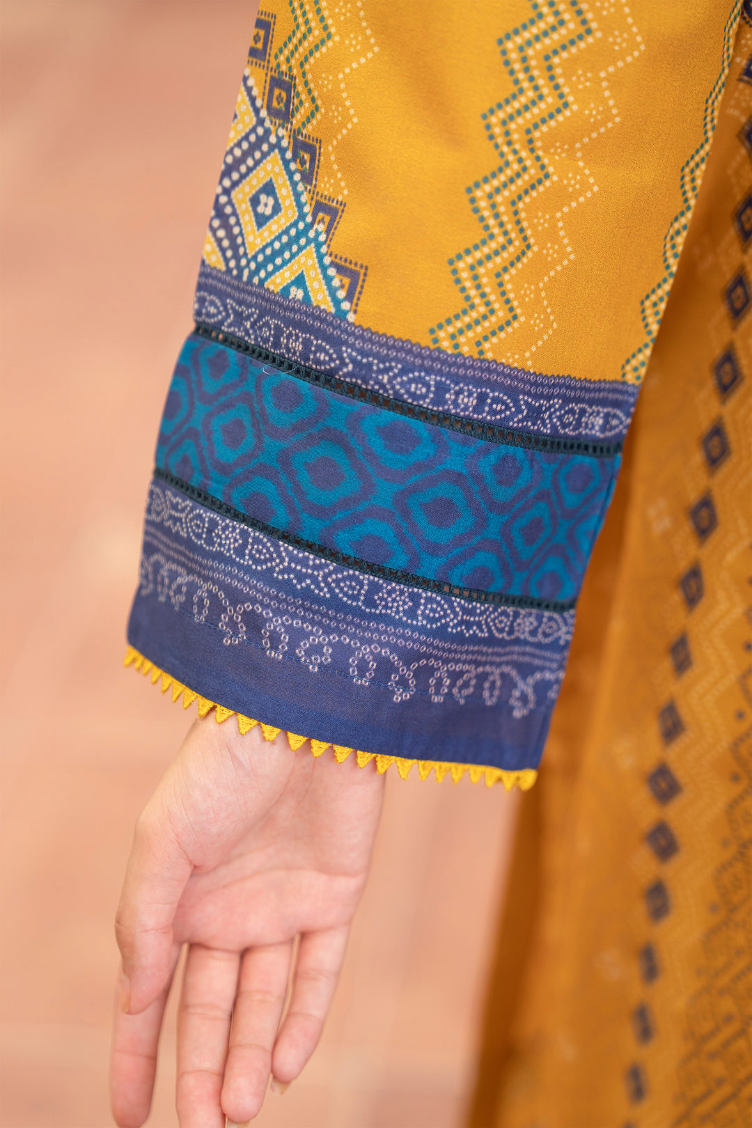 3 Piece Unstitched Saffron Premium Lawn - SU25V12-S8 - JACQUARD CLOTHING
