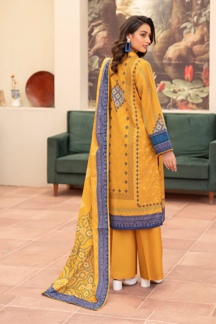 3 Piece Unstitched Saffron Premium Lawn - SU25V12-S8 - JACQUARD CLOTHING
