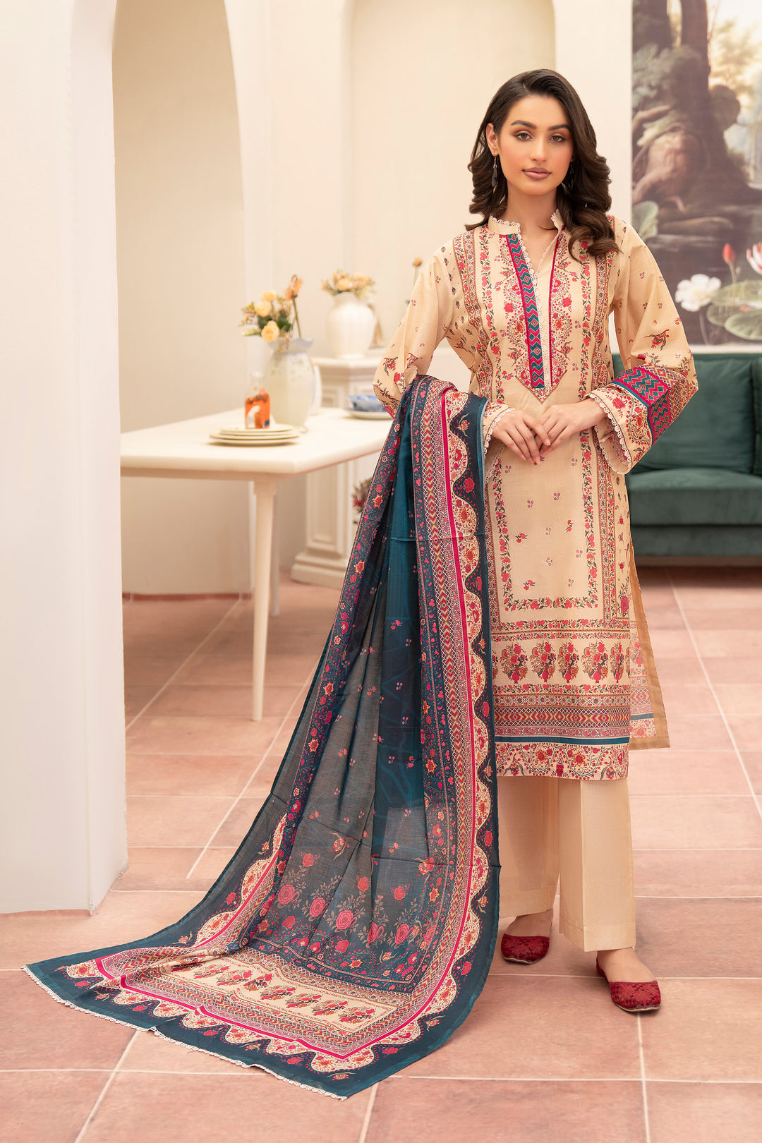 3 Piece Unstitched Skin Premium Lawn - SU25V15-S7 - JACQUARD CLOTHING