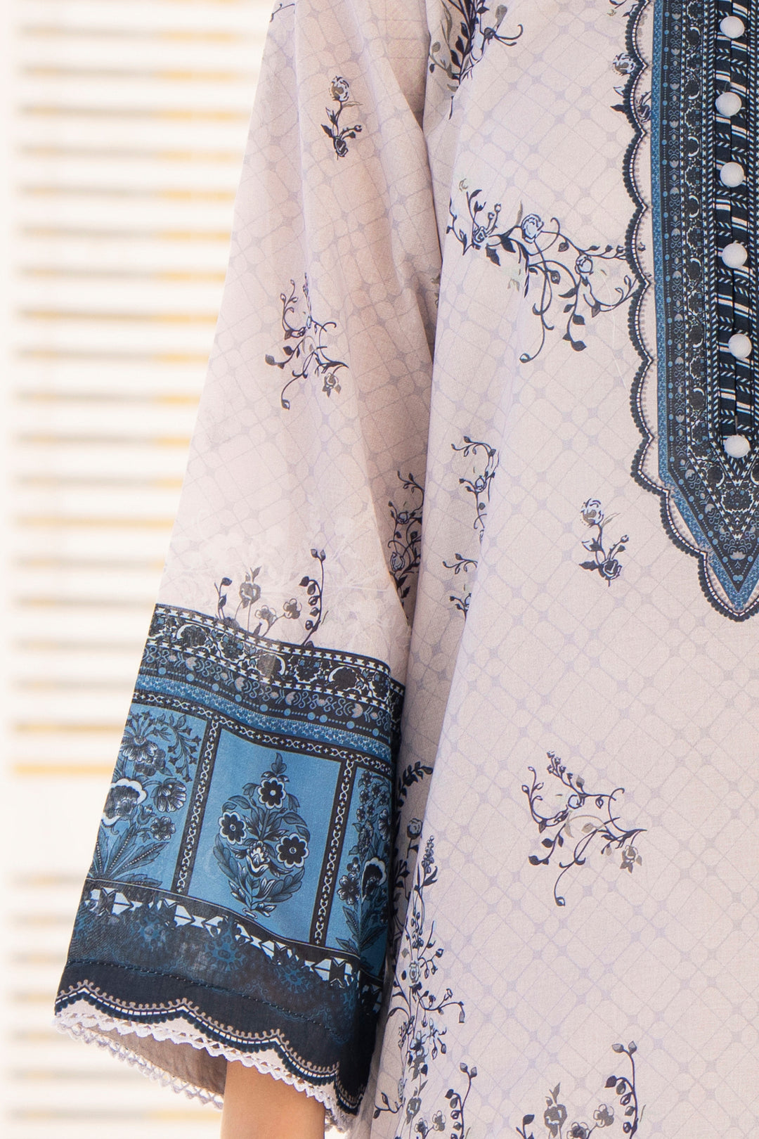 Beige 3 Piece Unstitched Premium Lawn - SU25V6-S8 - JACQUARD CLOTHING