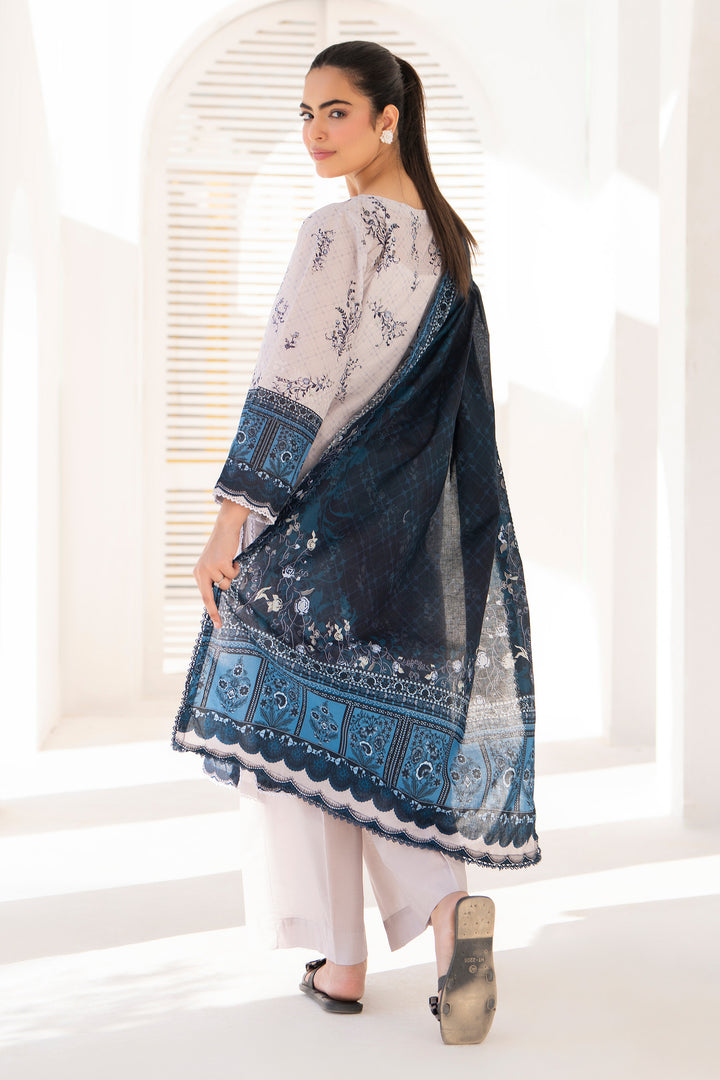 Beige 3 Piece Unstitched Premium Lawn - SU25V6-S8 - JACQUARD CLOTHING