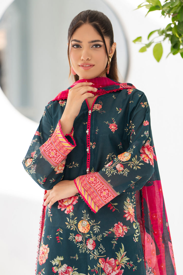 Charcoal 3 Piece Unstitched Premium Lawn - SU25V2-S4 - JACQUARD CLOTHING