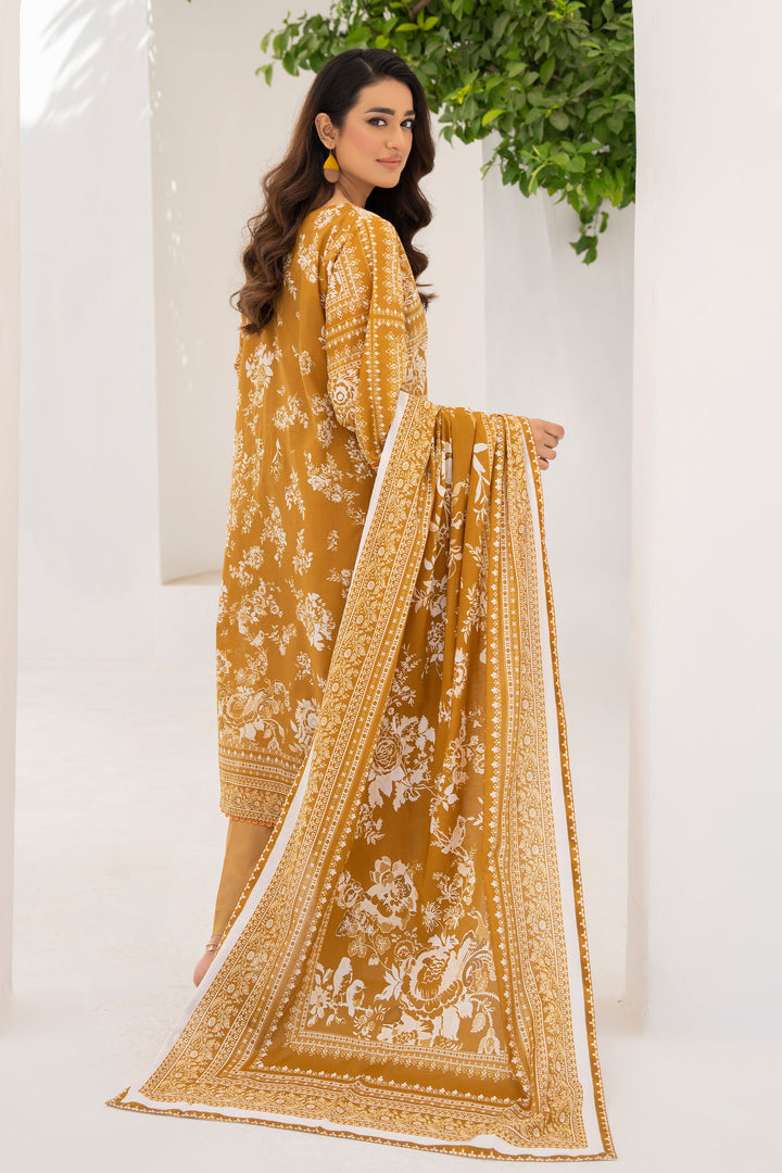 Mustard 3 Piece Unstitched Premium Lawn - SU25V6-S7 - JACQUARD CLOTHING