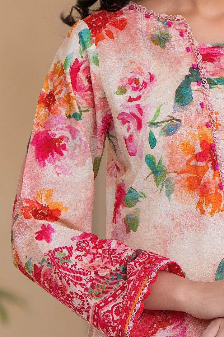 Pink 3 Piece Unstitched Premium Lawn - SU25V1-S9 - JACQUARD CLOTHING
