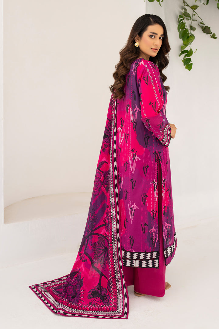 Raspberry 3 Piece Unstitched Premium Lawn - SU25V6-S10 - JACQUARD CLOTHING