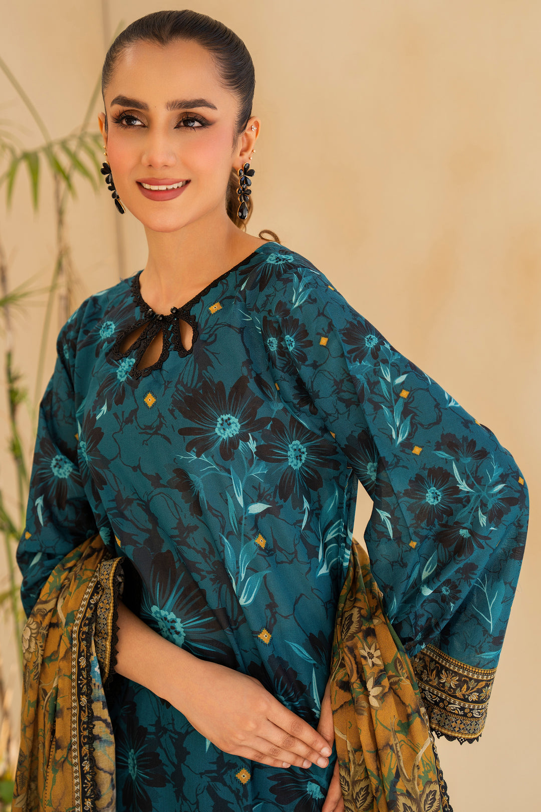 Sea Green 3 Piece Unstitched Premium Lawn - SU25V1-S7 - JACQUARD CLOTHING