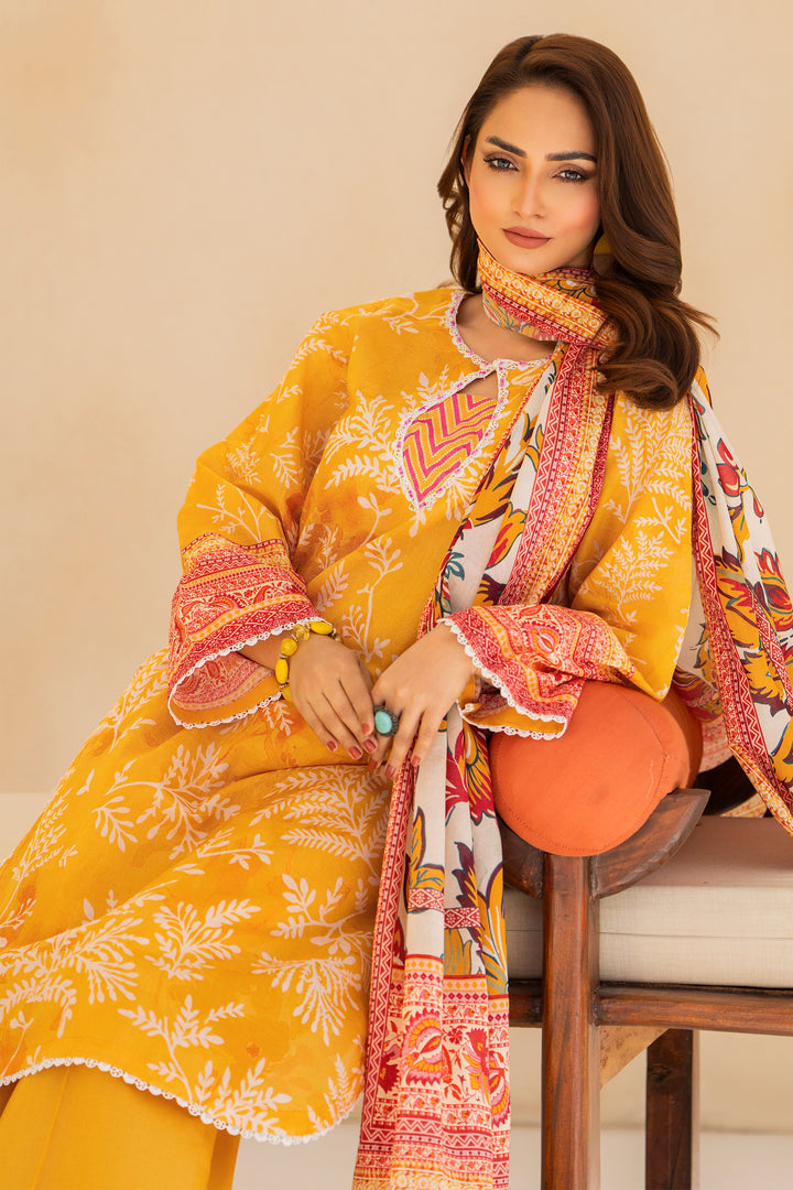 Turmeric 3 Piece Unstitched Premium Lawn - SU25V3-S5 - JACQUARD CLOTHING