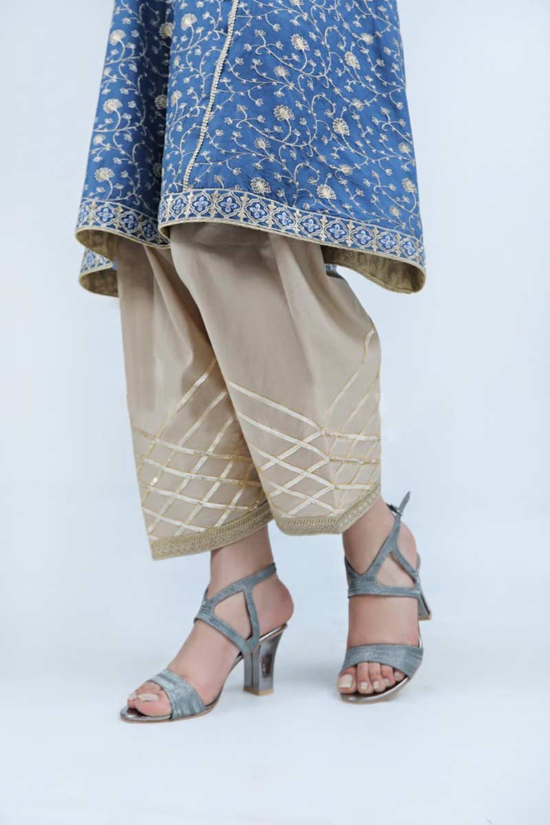 CAMBRIC SHALWAR / BEIGE SHINE - Jacquard