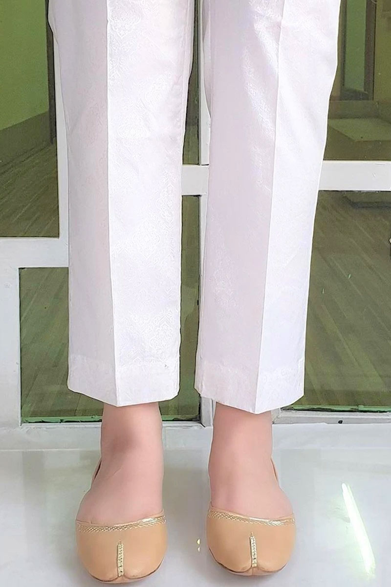 CAMBRIC TROUSER / BASIC WHITE - Jacquard