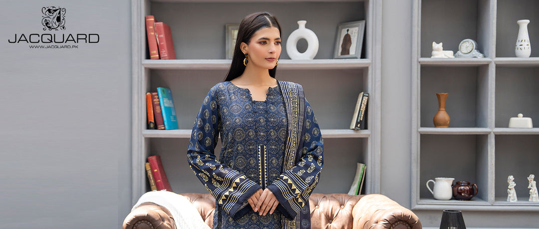 Jacquard Printed Unstitched Suit Sale