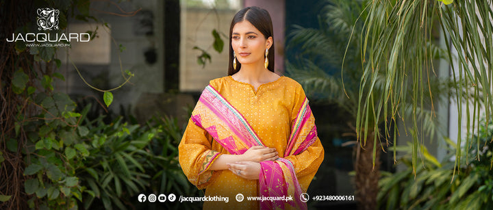 Jacquard unstitched printed lawn suits