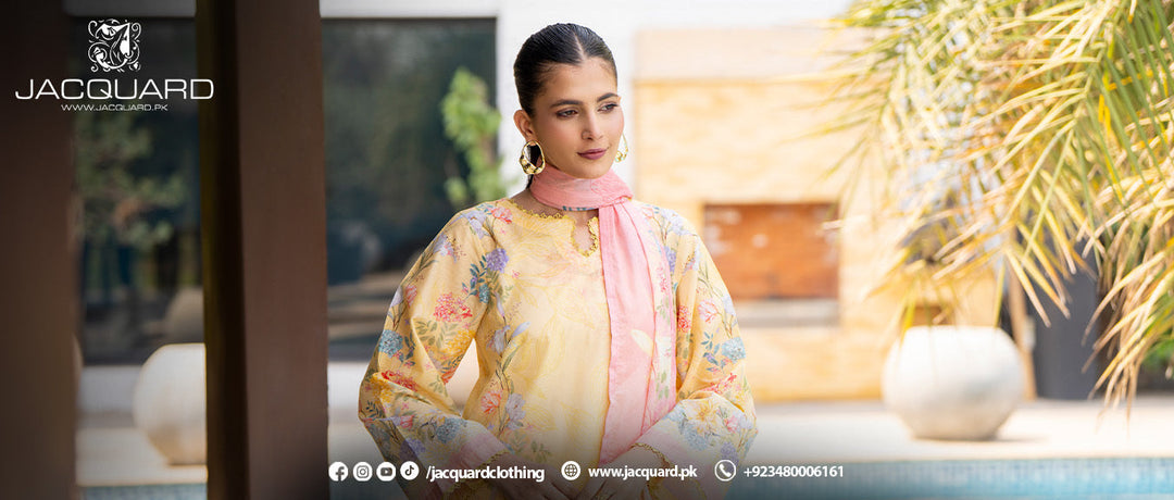 3 Piece Unstitched Lawn Suit By Jacquard Clothing