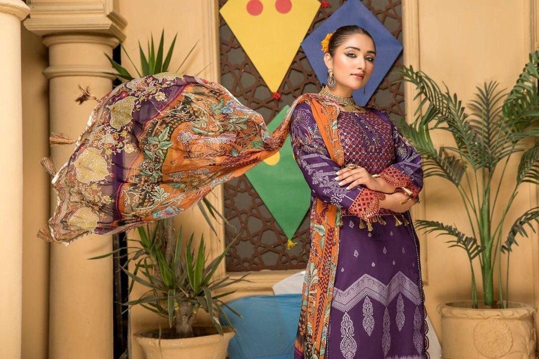 PARWAZ E JUNOON COLLECTION / 3PC / EMBROIDERED LAWN