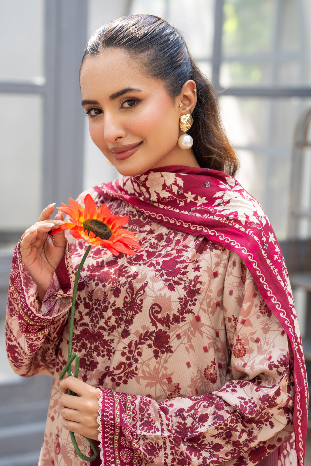 JACQUARD 3 Piece Unstitched Premium Linen-W25 VOL-5