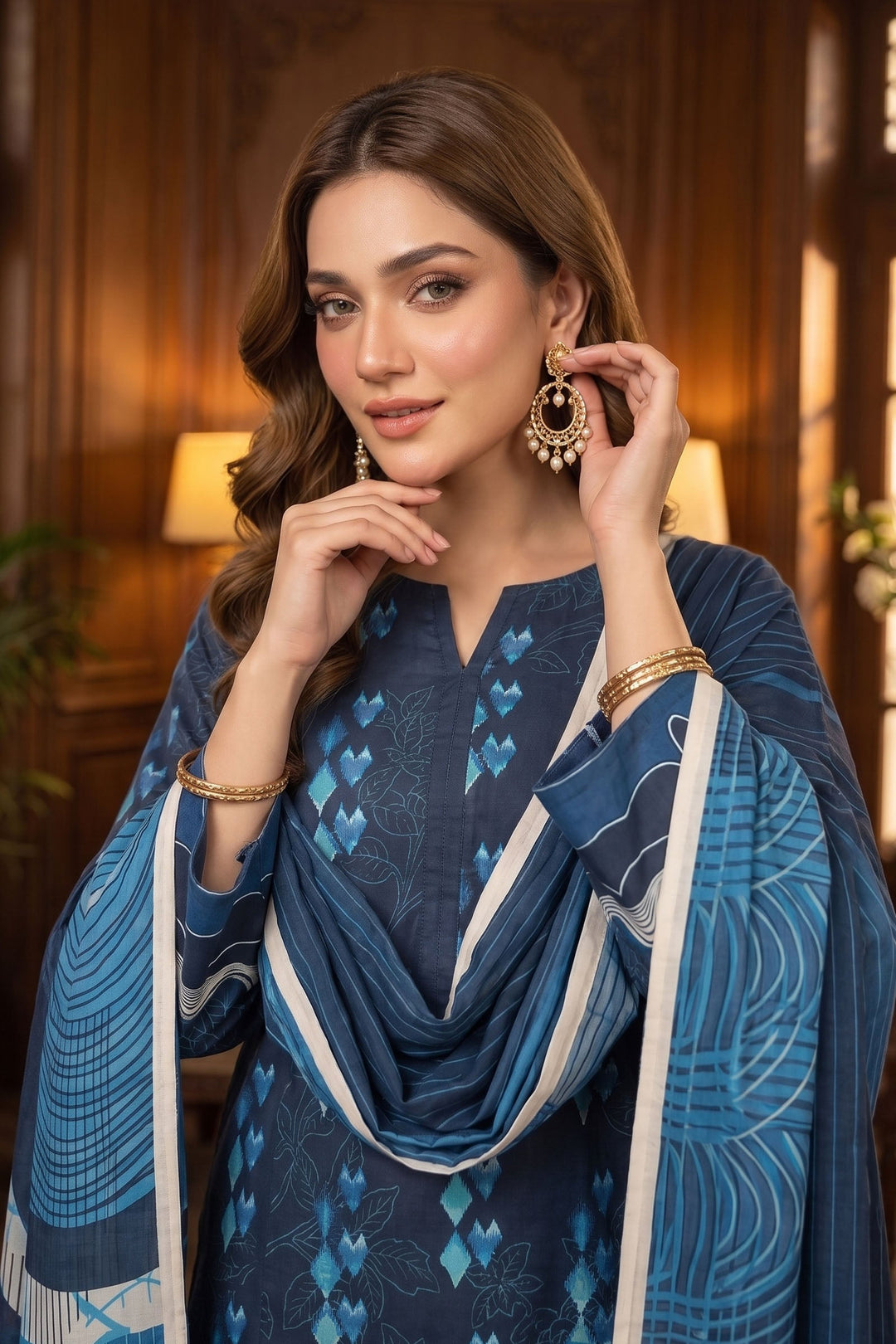 3 Piece Unstitched Printed Lawn VOL-34 SU26