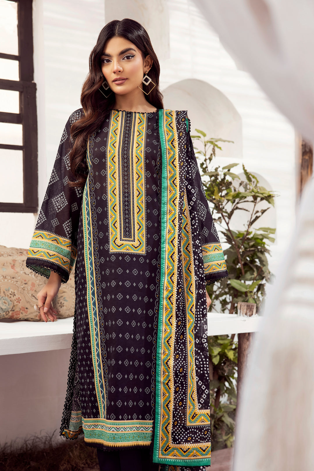 BAZM E DINARA | 3PC UNSTITCHED | PRINTED  LAWN SUMMER 2024 BY JACQUARD