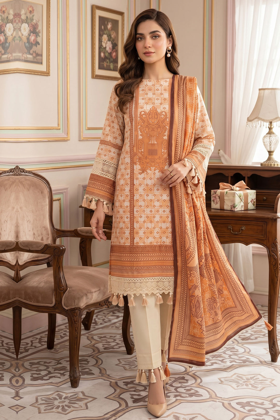 Desert Sand 3 Piece Unstitched Premium Printed Lawn