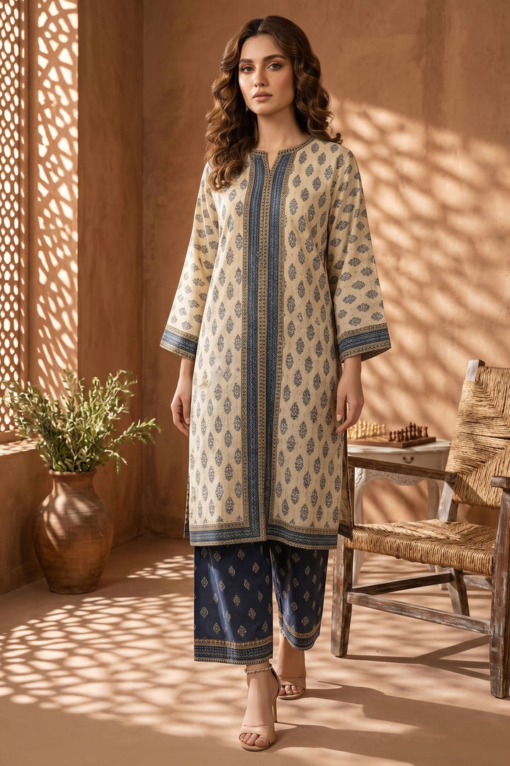 Desert Sand 2 Piece Unstitched Printed Cambric Co-Ord Set