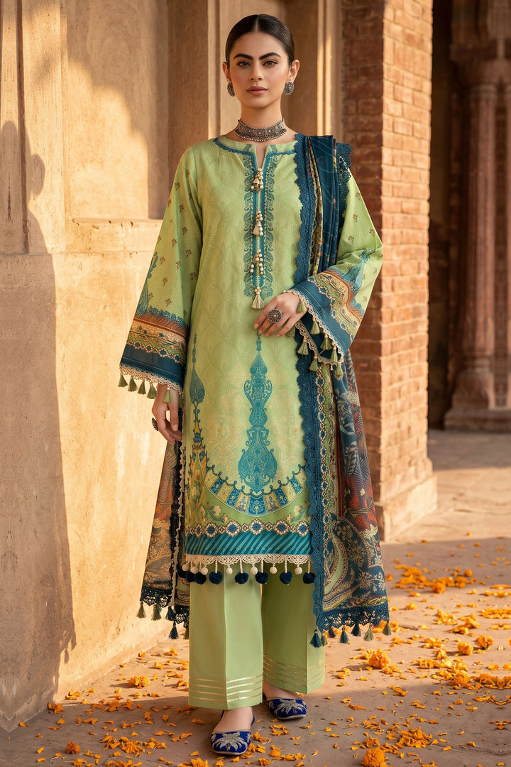 3 Piece Unstitched Mint Green Premium Lawn