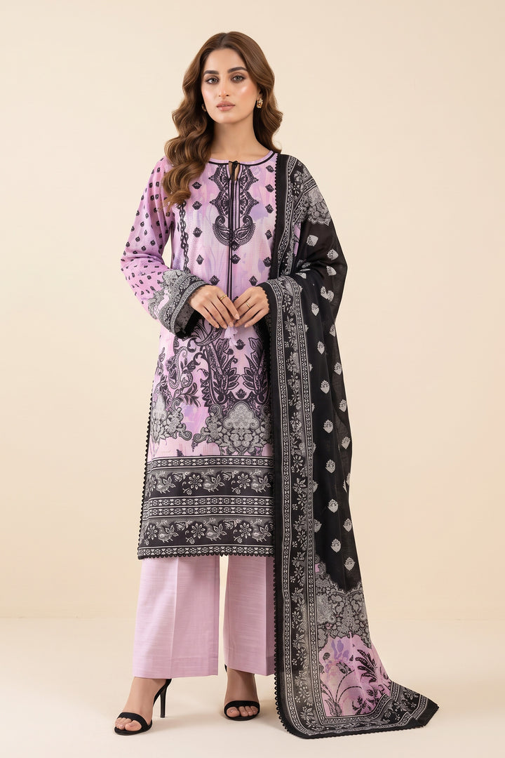 3 Piece Unstitched Lavender Khaddar