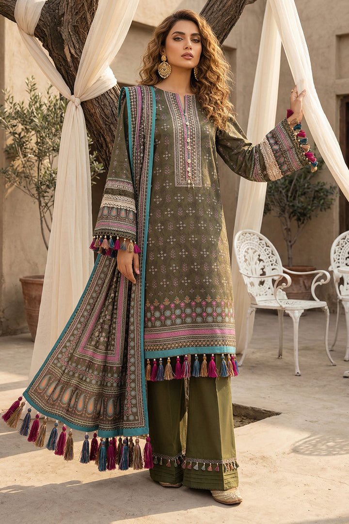Mehndi 3 Piece Unstitched Premium Printed Lawn