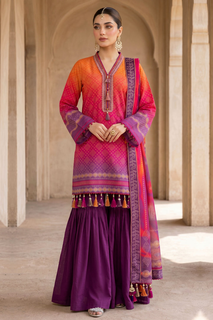 3 Piece Unstitched Plum Premium Lawn