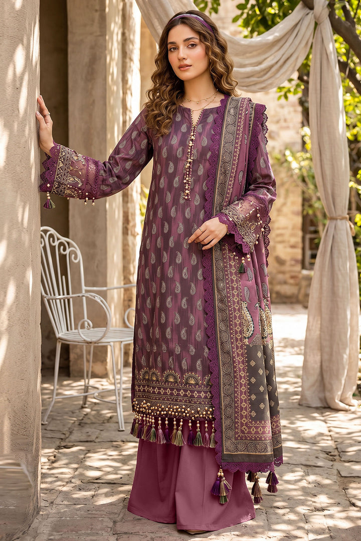 Pansy Purple 3 Piece Unstitched Premium Printed Lawn