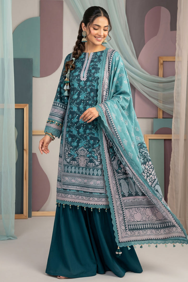 Casal Blue 3 Piece Unstitched Premium Printed Lawn