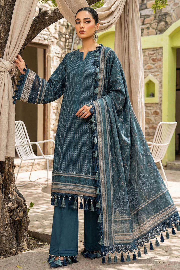 Charcoal 3 Piece Unstitched Premium Printed Lawn