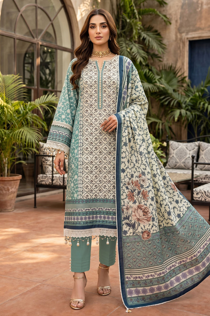 Multi 3 Piece Unstitched Premium Printed Lawn