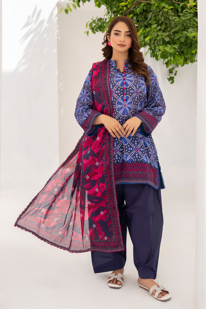 3 Piece Unstitched Plum Premium Lawn