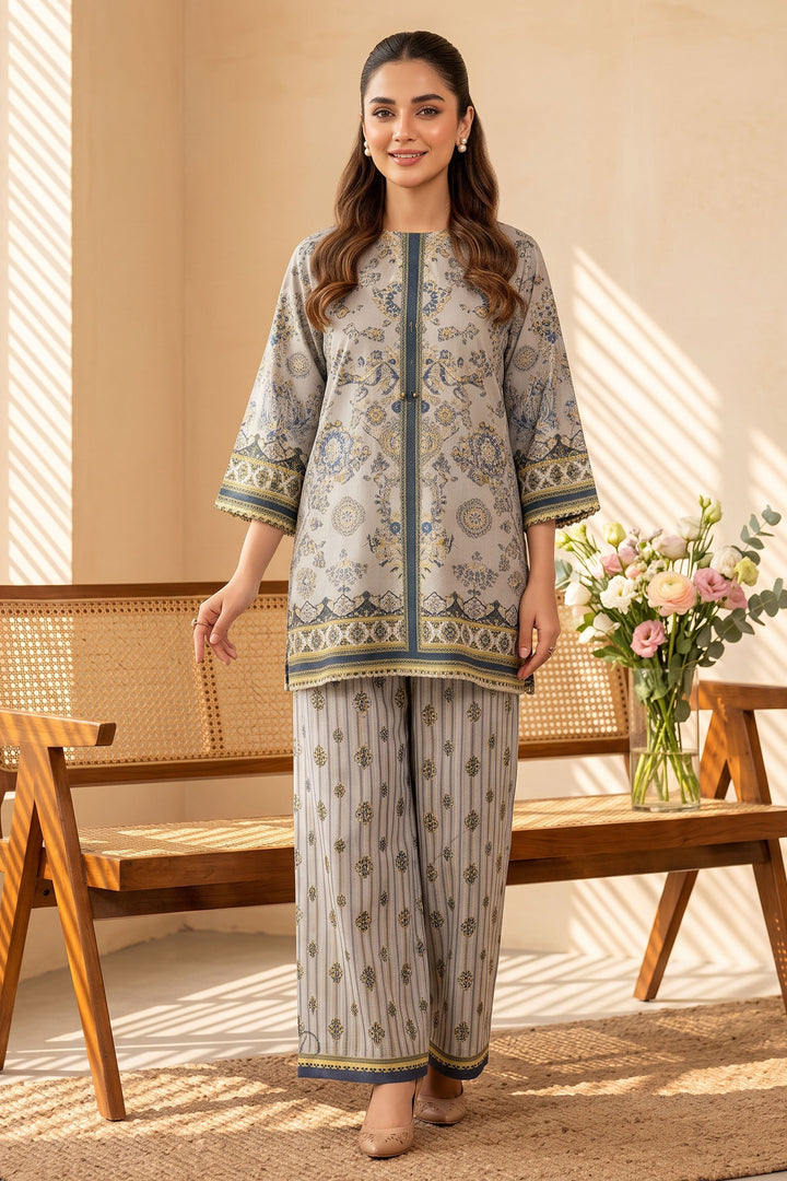 Almond 2 Piece Unstitched Printed Cambric Co-Ord Set