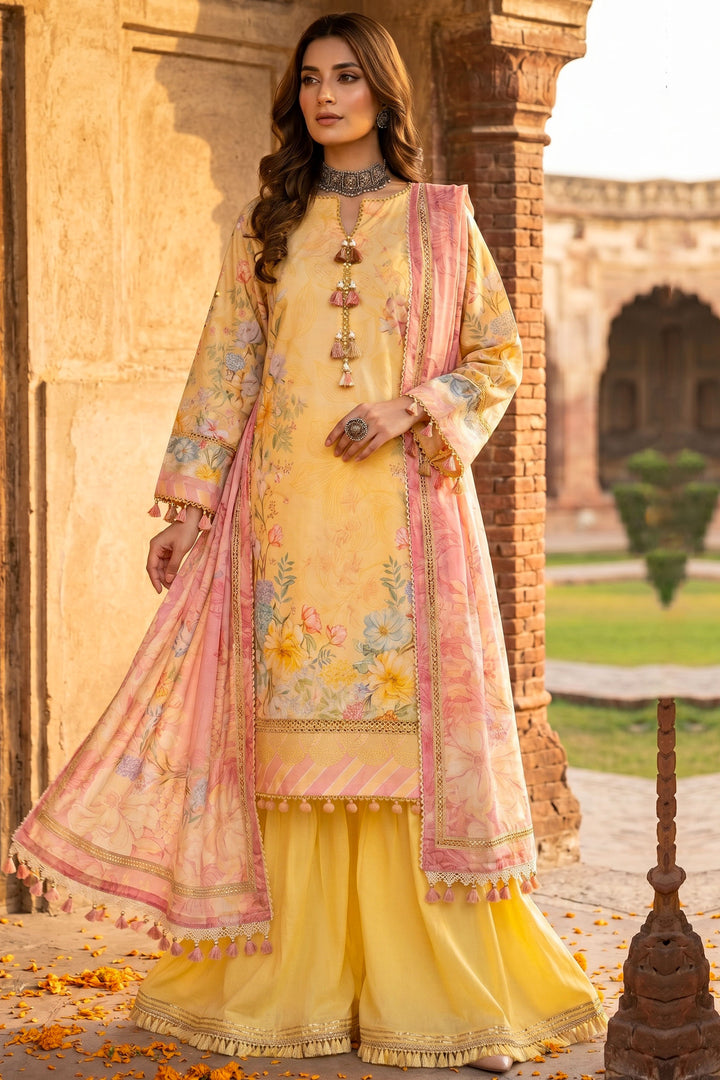 3 Piece Unstitched Lemon Premium Lawn