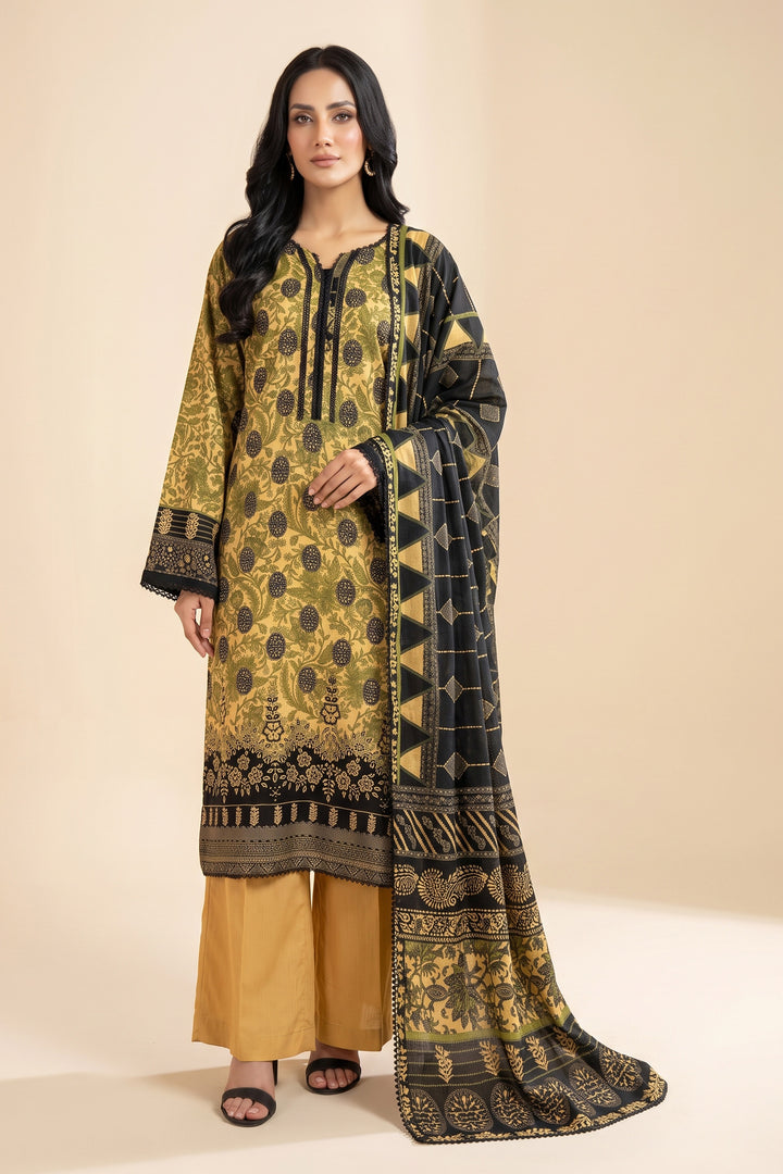 3 Piece Unstitched Desert Premium Linen