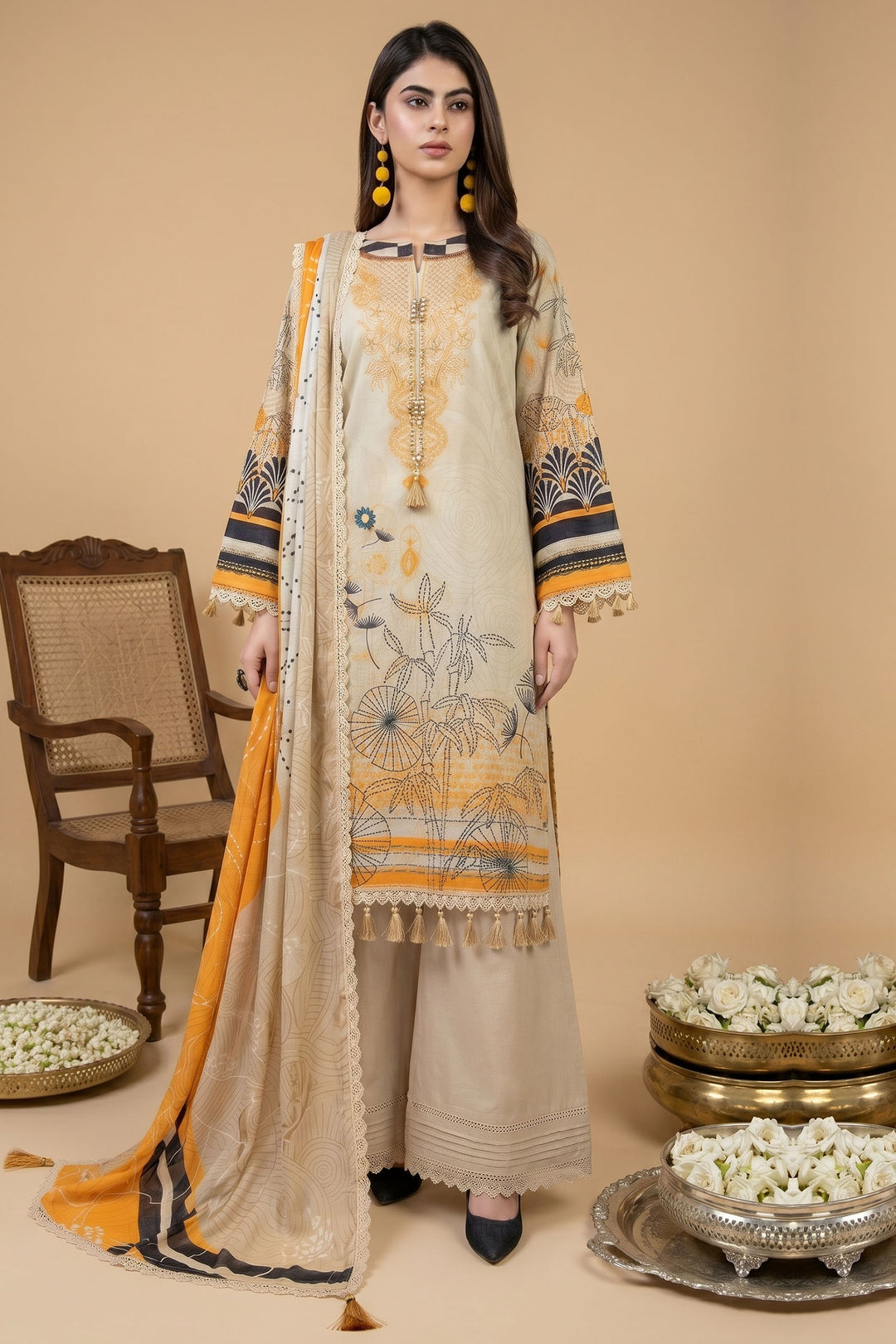 3 Piece Unstitched Skin Premium Lawn
